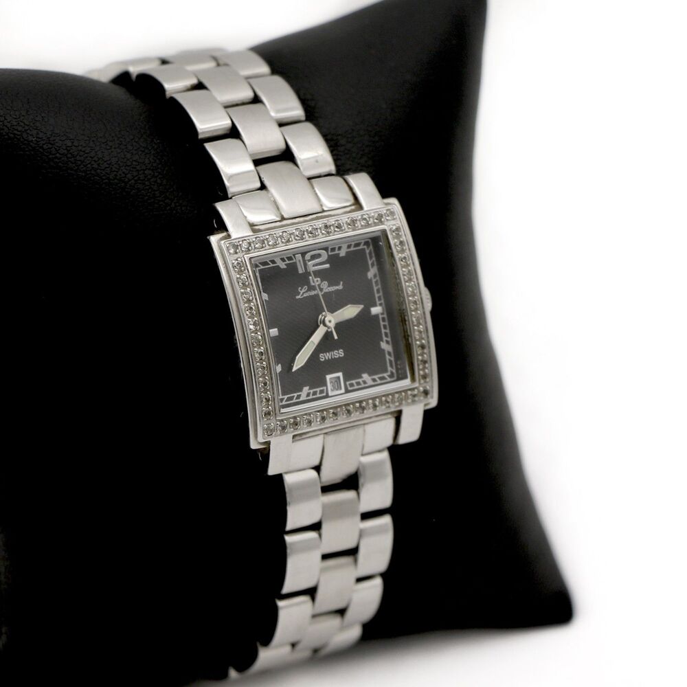 Lucien Piccard Vintage Swiss Square Diamond Accent Watch